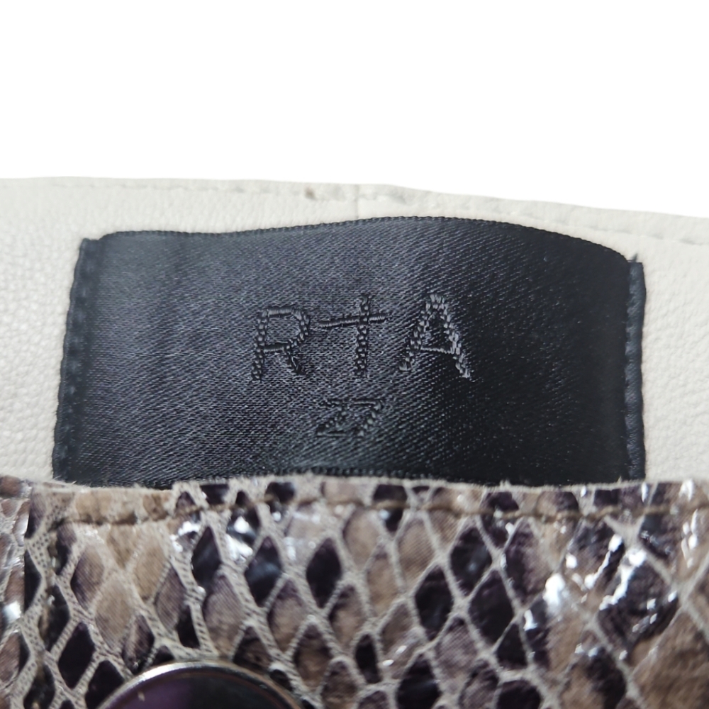 Rta | Madrid Python Embossed Lambskin Leather Pan… - image 7